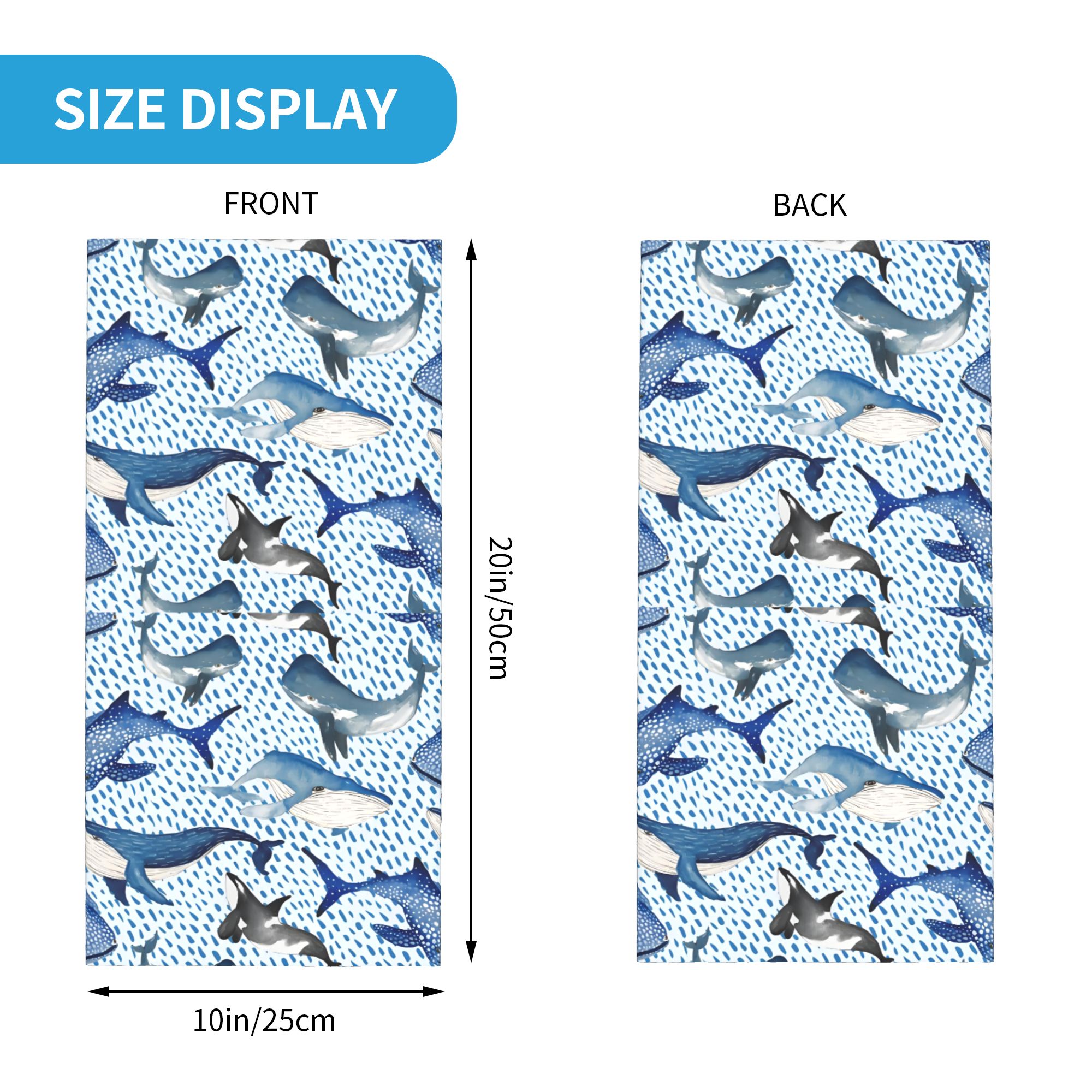 Custom Blue Watercolour Shark  - Neck Gaiter Fleece ulasan dan harga