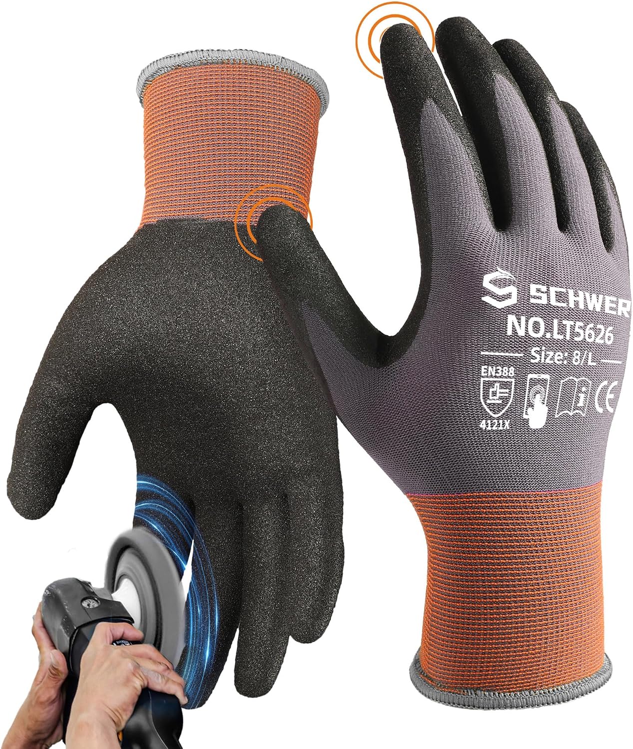 6 Pairs Heavy Duty Work Gloves - Touch Screen Gloves ulasan dan harga