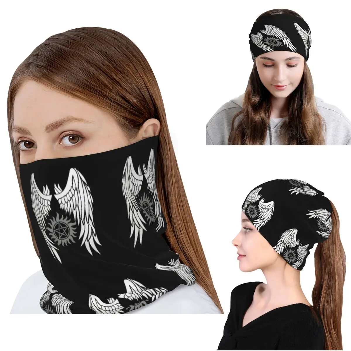 Supernatural Wings And Logo Ba - Knit Beanie Hat Warm ulasan dan harga