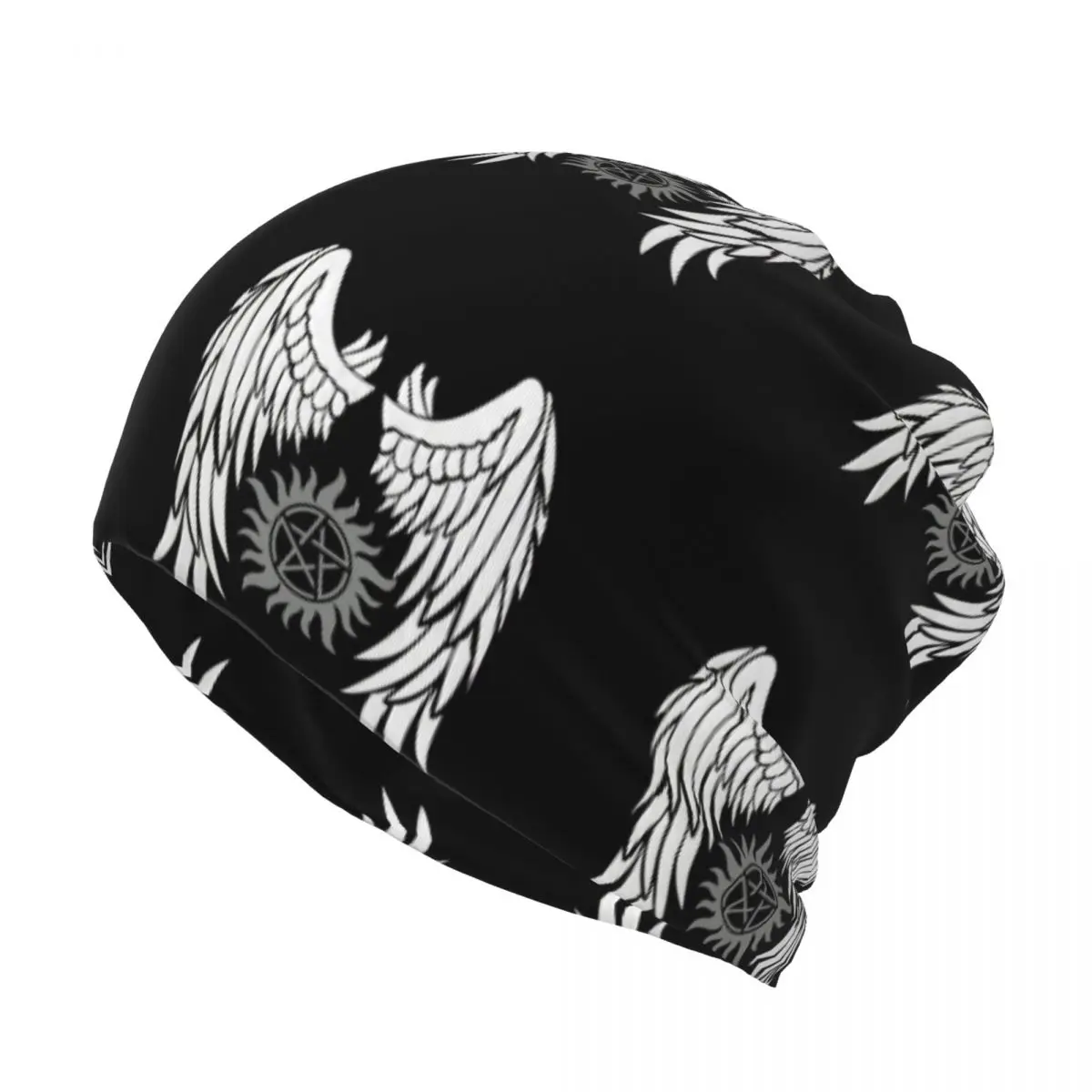 Supernatural Wings And Logo Ba - Knit Beanie Hat Warm ulasan dan harga
