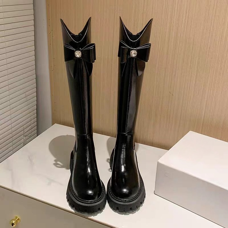 Round Toe Leather Rhinestone W - Waterproof Winter Boot ulasan dan harga